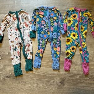 Little Sleepies Baby Girl 3-6 Month Zippy Lot